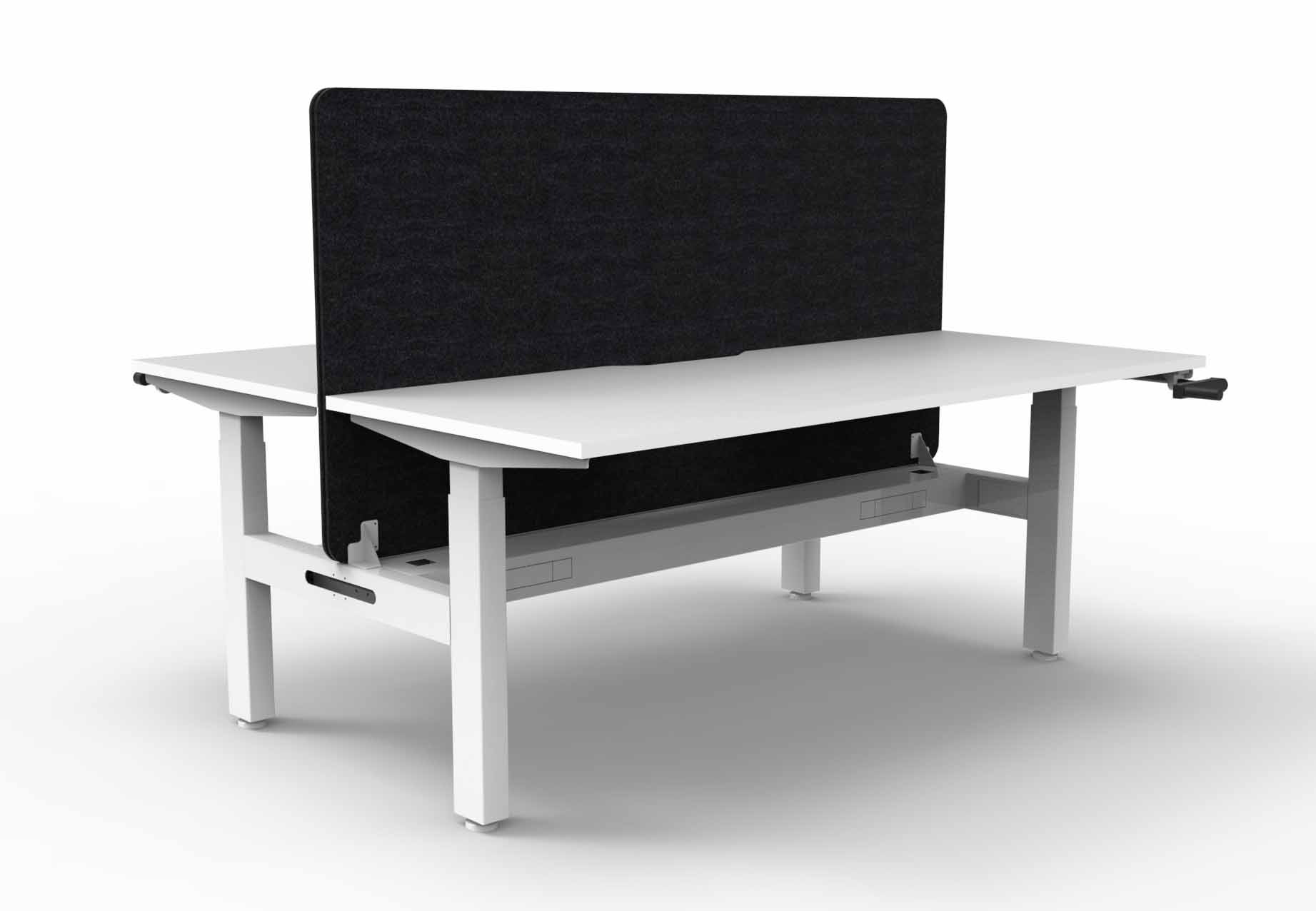 Boost Crank Back to Back Workstation with Cable Tray and Eco Screen